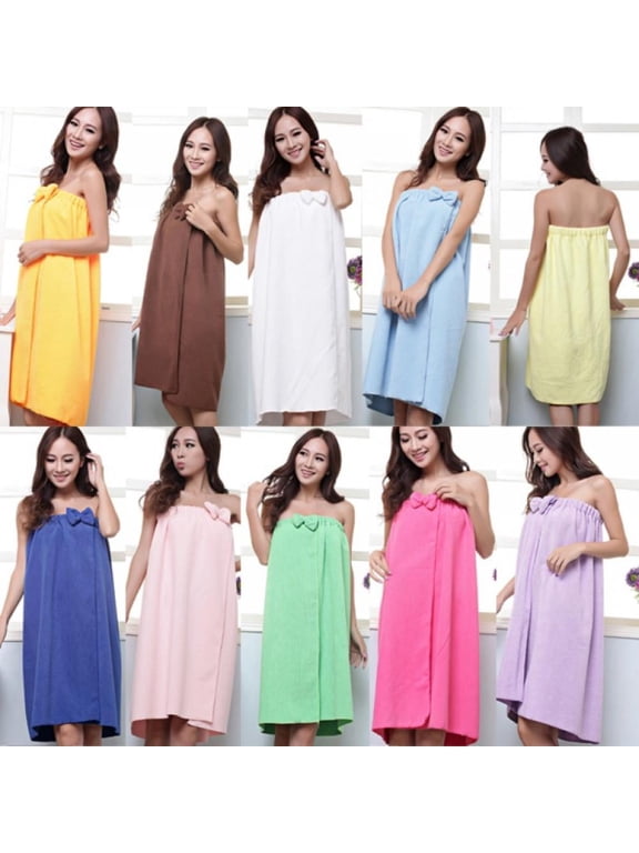 Women's Shower Wrap Robes Spa Body Wrap Bathrobe Ultra Absorbent Cover up Towels