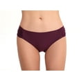 thumbnail image 1 of Women’s Side Shirred Bikini Bottom Solid Beach Classics Swim Bottom Mid Rise Bathing Suits, 1 of 5