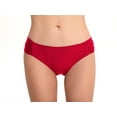 thumbnail image 1 of Women’s Side Shirred Bikini Bottom Solid Beach Classics Swim Bottom Mid Rise Bathing Suits, 1 of 5