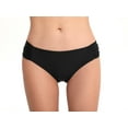thumbnail image 1 of Women’s Side Shirred Bikini Bottom Solid Beach Classics Swim Bottom Mid Rise Bathing Suits, 1 of 5