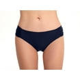 thumbnail image 1 of Women’s Side Shirred Bikini Bottom Solid Beach Classics Swim Bottom Mid Rise Bathing Suits, 1 of 5