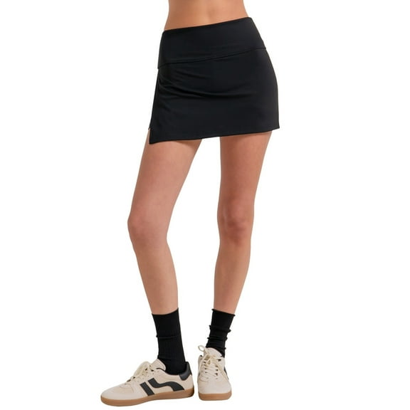 Women's Side Slit Activewear Skort Nylon Spandex Jersey Fabric