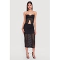 thumbnail image 1 of Women's Side Slit Crochet Overlay Midi Skirt, 1 of 4