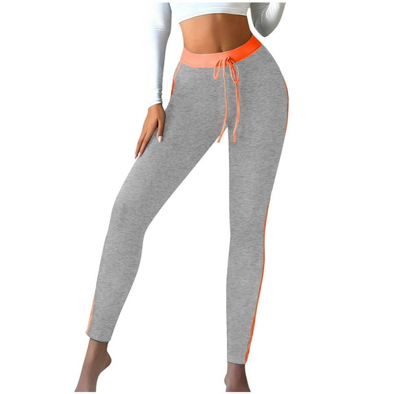 Women's Side-Stripe High-Waisted Yoga Pants - Butt-Lifting Tummy Control Stretch Workout & Lounge Leggings, Color-Block Sporty Athletic Trousers for Multi-Occasion