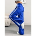 thumbnail image 1 of Women's Side Stripe Wide Leg Track Pants, Elastic Waist Loose Fit Sweatpants for Gym, Workout, Everyday & Athleisure Wear, 1 of 6