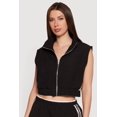 thumbnail image 1 of Women's Side Stripe Zip Front Cropped Vest, 1 of 4