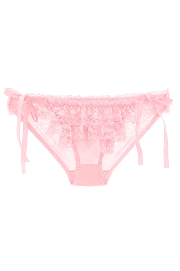 Women's Side Tie Panties Adjustable Lace Low-rise Bikini Briefs