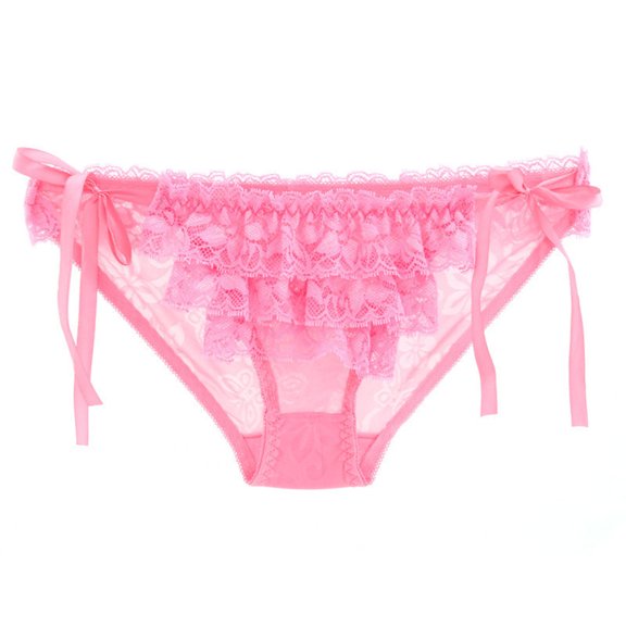 Women's Side Tie Panties Adjustable Lace Low-rise Bikini Briefs