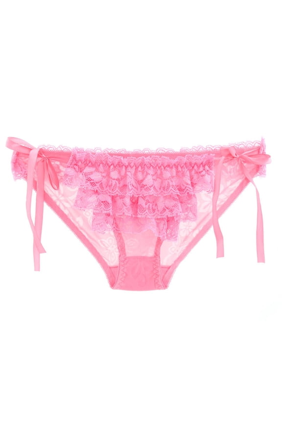 Women's Side Tie Panties Adjustable Lace Low-rise Bikini Briefs