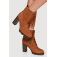 thumbnail image 1 of Women's Side Zip Lace Up Block Heel Combat Boots, 1 of 3