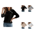 thumbnail image 1 of Women's Side Zipper Stand Collar Pullover Sweater – Long Sleeve Soft Comfortable Knitted Solid Color Fall Winter Casual Outerwear, 1 of 6