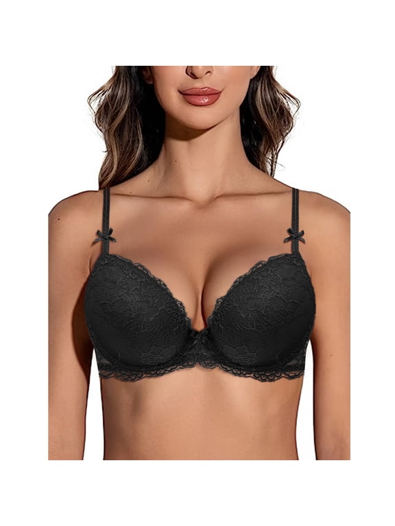 Women's Signature Lace Push-Up Bra add 2 cup sizes
