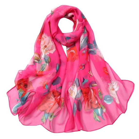 Women's Silk Feeling Lightweight Large Fashion Scarves Shawls Elegant Dressy Chiffon Scarf Sunscreen Wraps