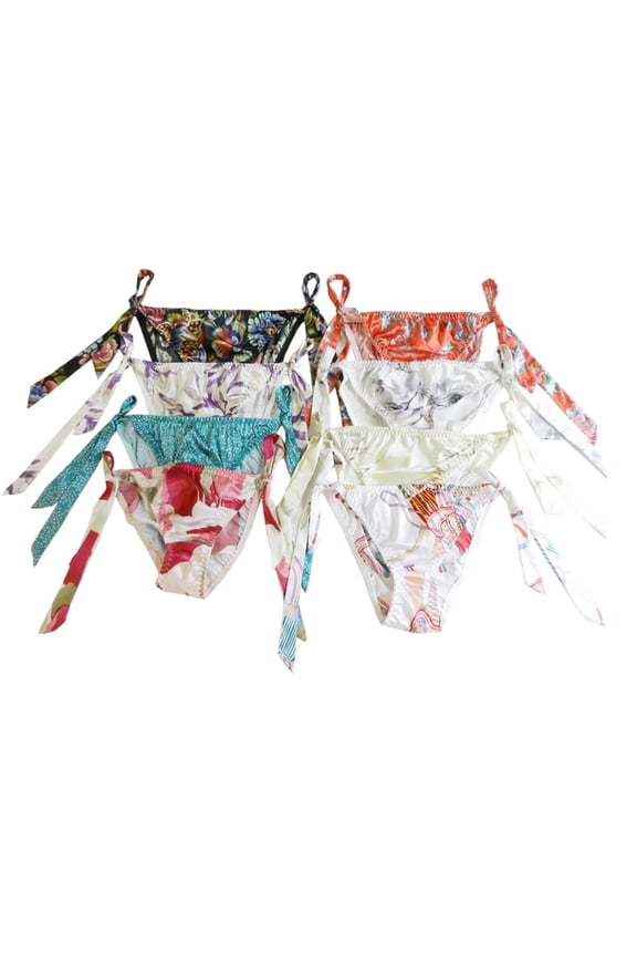 Women's Silk Floral Panties, Multi 8-Pack
