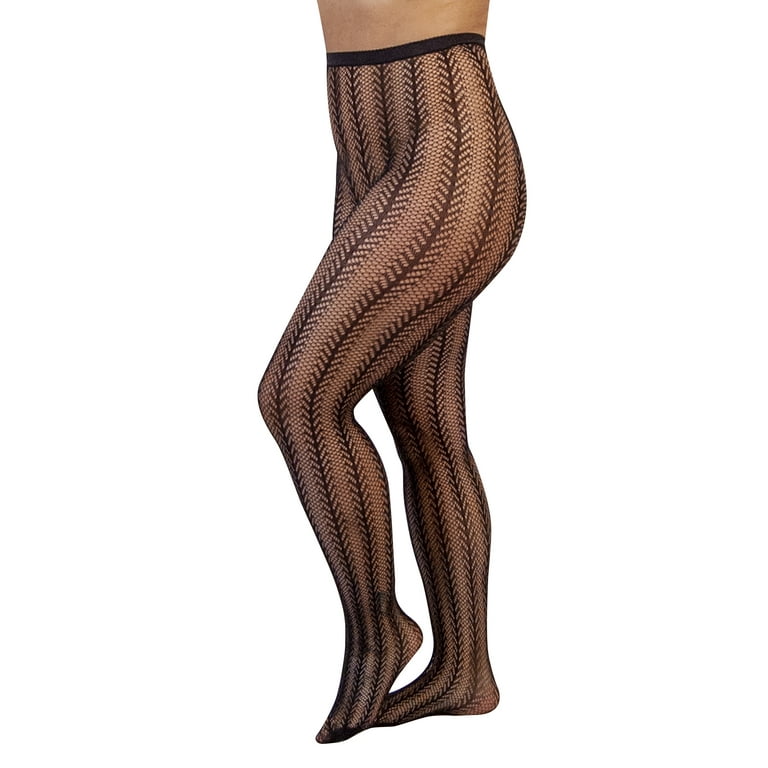 Striped top fishnet tights