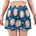 thumbnail image 1 of Women's Silk Pajama Shorts Baseball Pajama Shorts Women's Casual Pajama Shorts with Pockets, 1 of 6