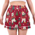thumbnail image 1 of Women's Silk Pajama Shorts Christmas Polar Bear Pajama Shorts Women's Casual Pajama Shorts with Pockets, 1 of 6