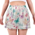 thumbnail image 1 of Women's Silk Pajama Shorts Pastel Butterfly Pajama Shorts Women's Casual Pajama Shorts with Pockets, 1 of 6