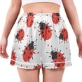thumbnail image 1 of Women's Silk Pajama Shorts Red Ladybugs Pajama Shorts Women's Casual Pajama Shorts with Pockets, 1 of 6