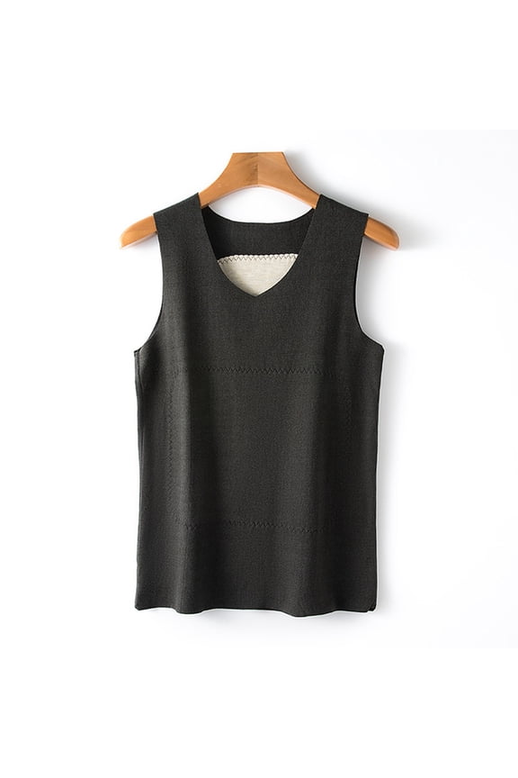 Women's Silk Patch Thermal Vest Double Lined Heated Base Layer for Daily Wear