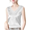 thumbnail image 1 of Women’s Silk Satin Camisole, Lace V‑Neck Sleeveless Tank Tops, Soft Lightweight Shirts Casual Trendy Homewear Comfy Elegant Blouse Top Cute Cami Tees Spring Summer Outfits 2026, 1 of 3