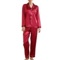 thumbnail image 1 of Women's Silk Satin Pajama Set 2Pcs long sleeve Bridal Bridesmaid PJs Sleepwear, 1 of 8