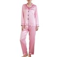 thumbnail image 1 of Women's Silk Satin Pajama Set 2Pcs long sleeve Bridal Bridesmaid PJs Sleepwear, 1 of 7