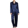 thumbnail image 1 of Women's Silk Satin Pajama Set 2Pcs long sleeve Bridal Bridesmaid PJs Sleepwear, 1 of 7