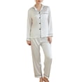 thumbnail image 1 of Women's Silk Satin Pajama Set 2Pcs long sleeve Bridal Bridesmaid PJs Sleepwear, 1 of 7