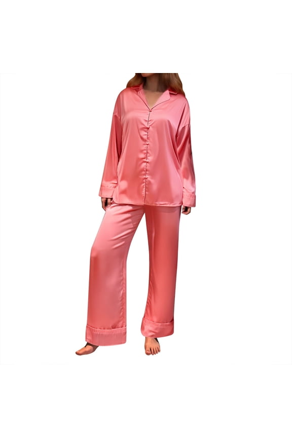 Women's Silk Satin Printed Home Service Suit Comfortable Fabric, Suitable for Daily, Shopping, Party & Club Occasions