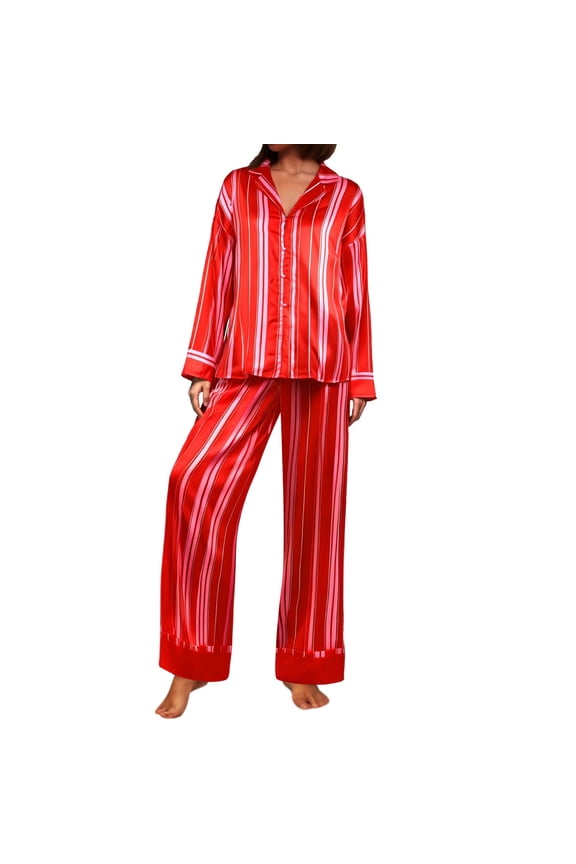 Women's Silk Satin Printed Home Service Suit Comfortable, Suitable for Daily and Party, with Different Sizes