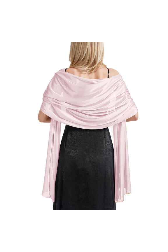 Women's Silk Satin Scarf - Shimmery Shawl Wrap for Parties/Weddings - Solid Color, One Size (70x200cm) - Elegant All-Season Accessory
