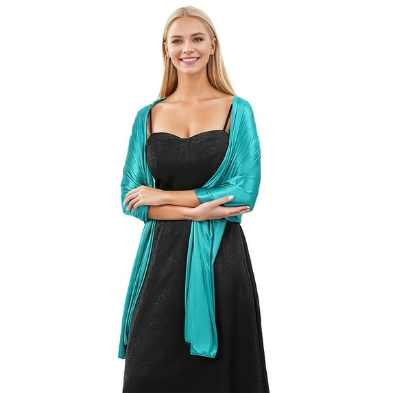 Women's Silk Satin Scarf - Shimmery Shawl Wrap for Parties/Weddings - Solid Color, One Size (70x200cm) - Elegant All-Season Accessory