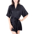thumbnail image 1 of Women's Silk Sleepwear 100% Silk Short Robe, 1 of 11