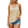 thumbnail image 1 of Women's Silk Strap Tank Top Sexy Satin Non Soft Tank Top, 1 of 5