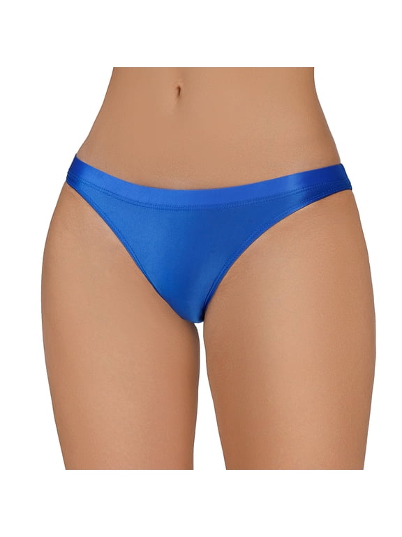 Women's Silky Shiny Low Waist Briefs Transparent Underwear