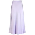 thumbnail image 1 of Women's Silky Stain Skirts High Waist Elasticized Waistband Flowy Casual A Line Maxi Skirt, 1 of 4