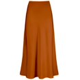 thumbnail image 1 of Women's Silky Stain Skirts High Waist Elasticized Waistband Flowy Casual A Line Maxi Skirt, 1 of 4