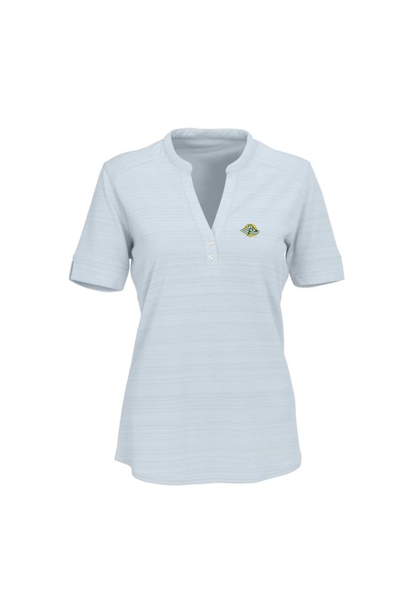 Women's Silver Alaska Anchorage Seawolves Strata Textured Henley Shirt