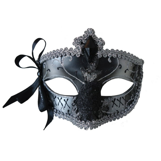 Women's Silver & Black Venetian Mask - Walmart.com