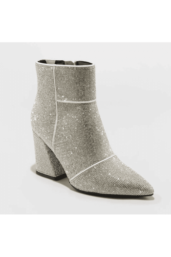Women's Silver Cailin Rhinestone Ankle Boots