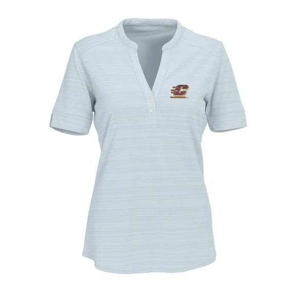 Women's Silver Cent. Michigan Chippewas Strata Textured Henley Shirt