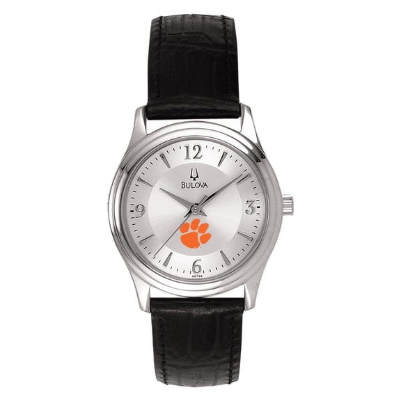 Women's Silver Clemson Tigers Leather Watch