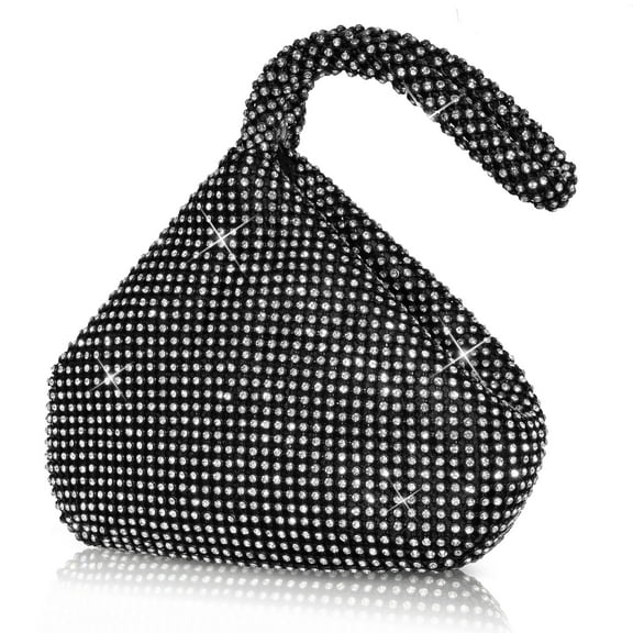 Women's Rhinestone Clutch Purse by Locbbie, Black, 1-Piece