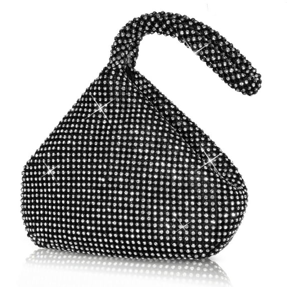 Women's Rhinestone Clutch Purse by Locbbie, Black, 1-Piece