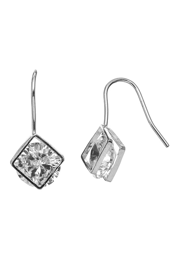 Women's Silver Dazzlers Cubic Zirconia Diamond Drop Earrings by Howard's
