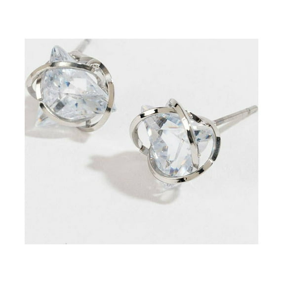 Women's Silver Dazzlers Cubic Zirconia Triangular Earrings by Howard's