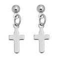 thumbnail image 1 of Women's Silver Drop Cross Ear Sense Earrings by Howard's, 1 of 3