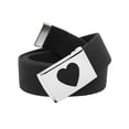 thumbnail image 1 of Women's Silver Flip Top Heart Belt Buckle with Canvas Web Belt XX-Large Black, 1 of 3