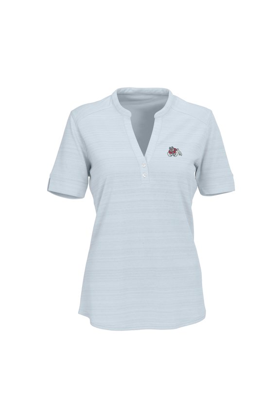 Women's Silver Fresno State Bulldogs Strata Textured Henley Shirt